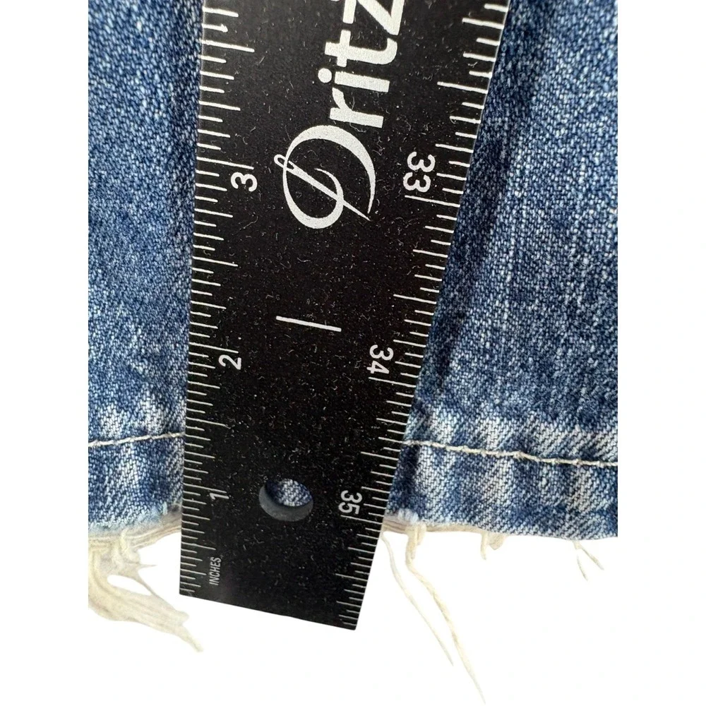 Levi's Utility Jeans Mens 37x35 Blue Denim Medium Wash Straight Leg Distressed